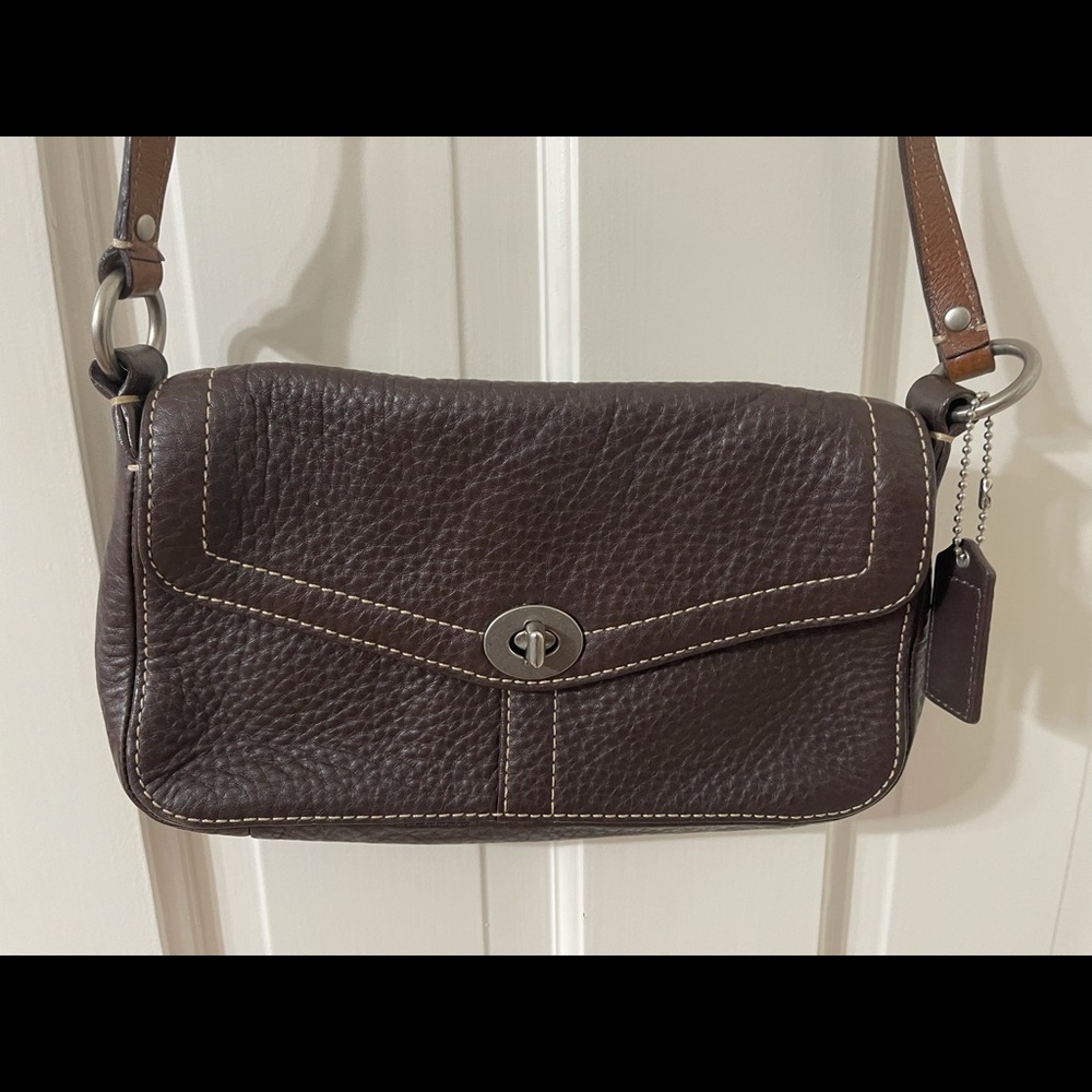 Brown Coach crossbody purse